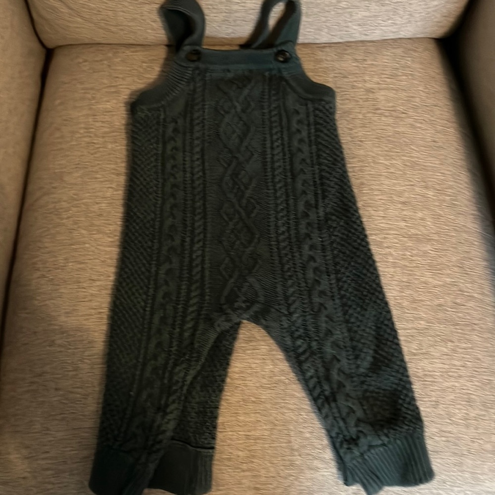 Hanna Andersson Cable Knit Overalls 12-18 months